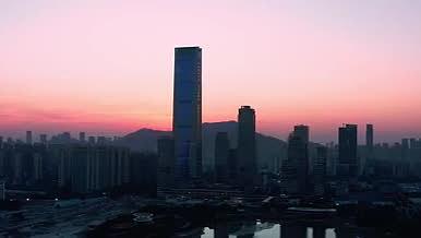 4k航拍深圳晚霞城市风光视频的预览图